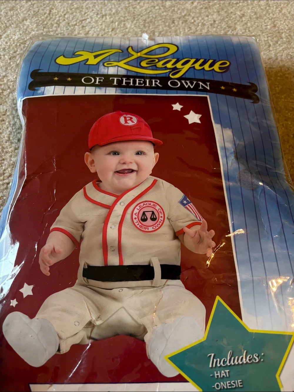 NIB A League of Their Own Coach Jimmy Baby Costume; Sz: 0-3 Months